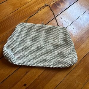 1950-60s CORDE BEAD Vintage x Lumured Cream Clutch